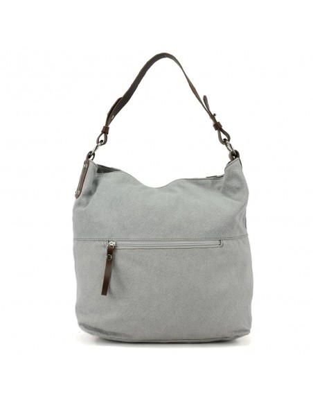 Hobo bag gris amb ansa extraïble Cuirots - Canvas
