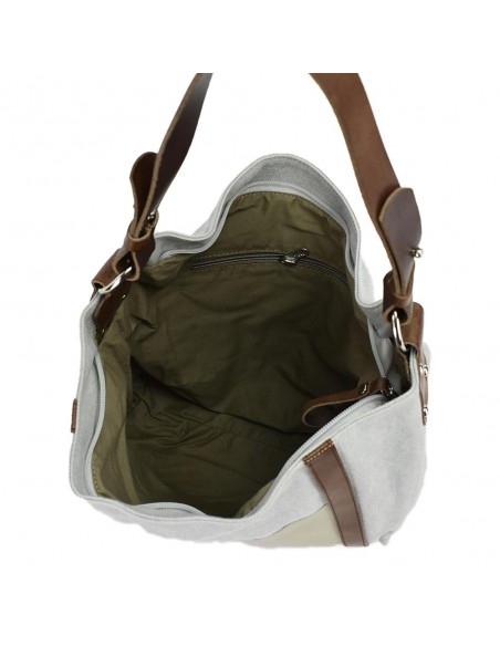 Saco Hobo cinzento com pega amovível Cuirots - Lona