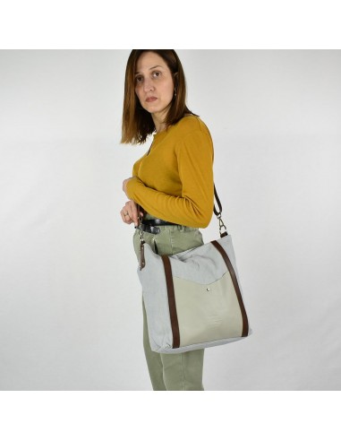 Hobo bag gris con asa extraïble Cuirots - Canvas