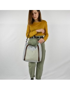 Saco Hobo cinzento com pega amovível Cuirots - Lona 2