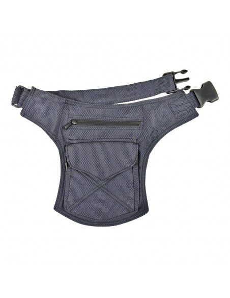 Bolsa de cintura azulda com triângulos pretos, com fecho de clique - Stitching