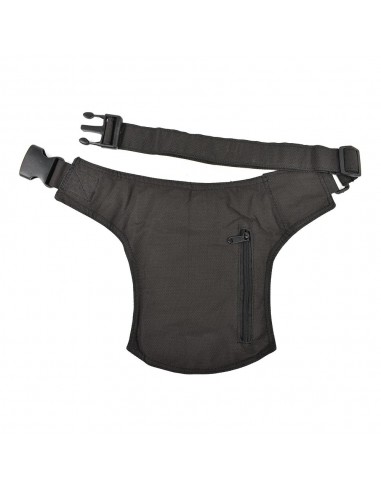 Bolsa de cintura castanha com traços e fecho de clique - Stitching