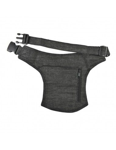 Riñonera jeans negra con cierre click - Stitching