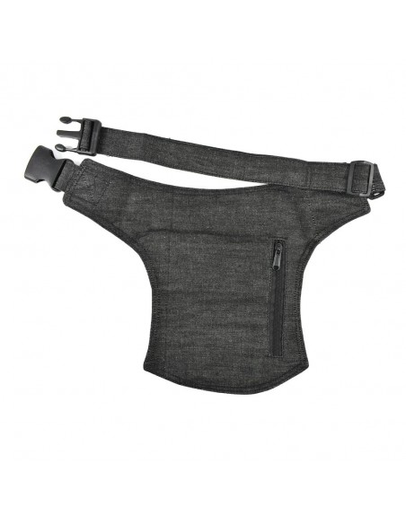 Riñonera jeans negra con cierre click - Stitching