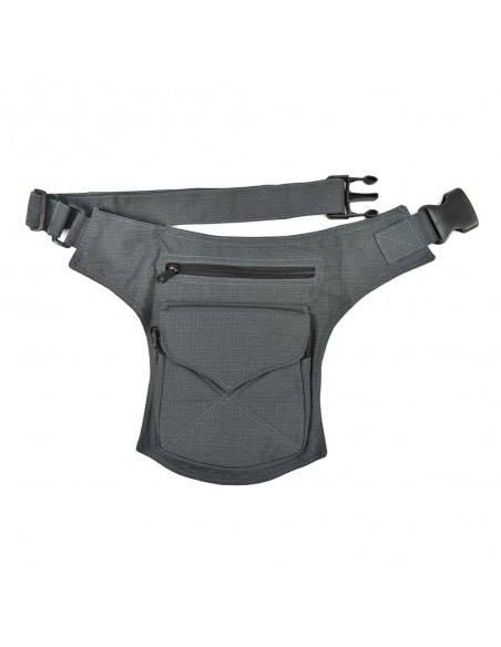 Bolsa de cintura cinzenta com fecho de clique - Stitching