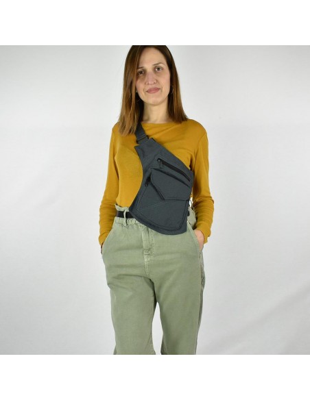 Ronyonera grisa amb tancament clic - Stitching