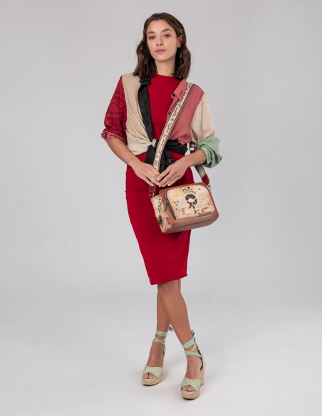 Tiracolo Rectangular Anekke - Peace & Love Camel