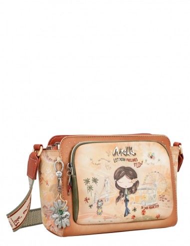 Tiracolo Rectangular Anekke - Peace & Love Camel