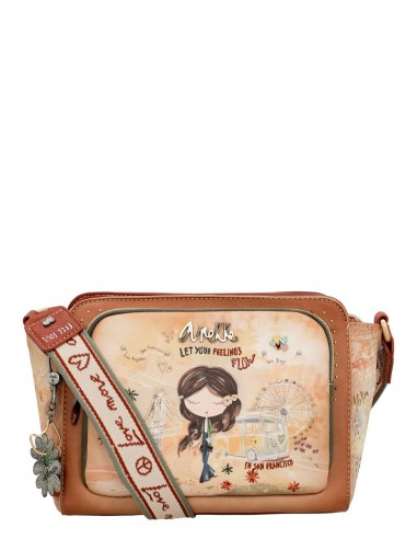 Bandolera Rectangular Anekke - Peace & Love Camel