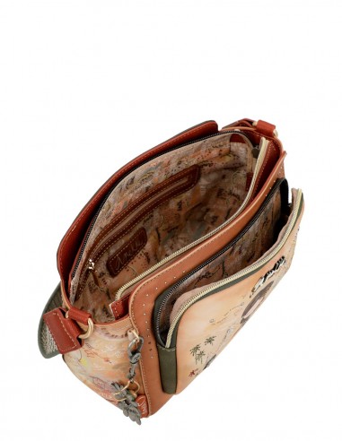 Bandolera Rectangular Anekke - Peace & Love Camel