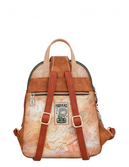 Mochila Tiracolo Compartimento Triplo Anekke - Peace & Love Camel
