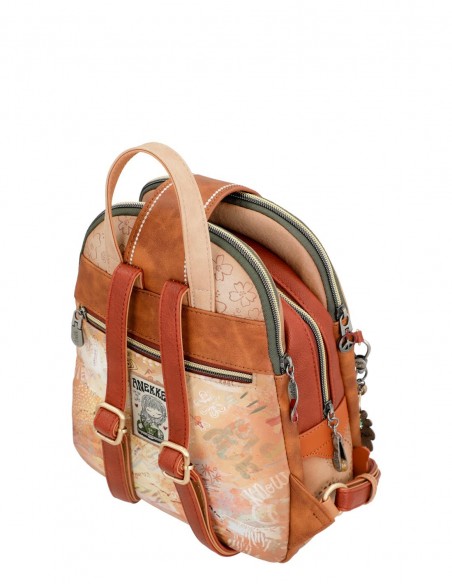 Motxilla Triple Compartiment Anekke - Peace & Love Camel