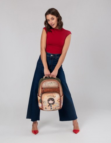 Mochila Escolar Anekke - Peace & Love Camel: Mochila Escolar Anekke - Peace & Love Camel