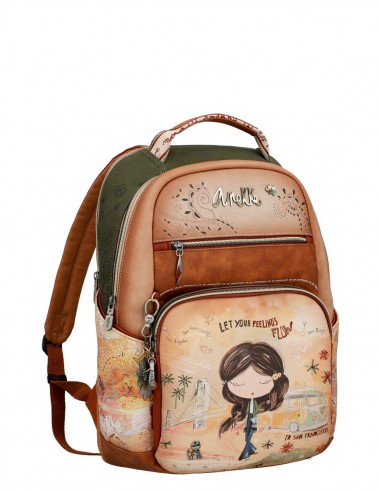 Mochila Escolar Anekke - Peace & Love Camel: Mochila Escolar Anekke - Peace & Love Camel