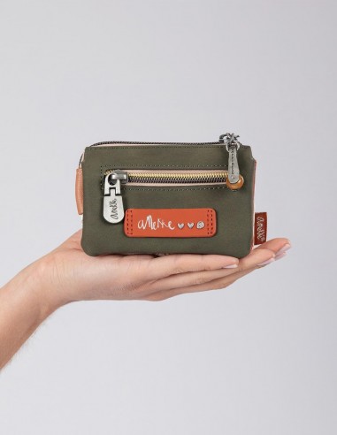 Moneder Triple Compartiment Anekke - Peace & Love Camel