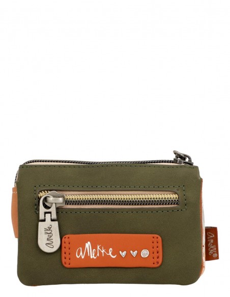 Monedero Triple Compartimiento Anekke - Peace & Love Camel