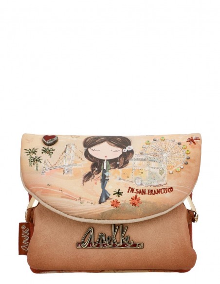 Monedero Con Solapa Anekke - Peace & Love Camel
