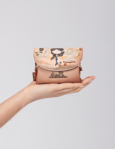 Monedero Con Solapa Anekke - Peace & Love Camel