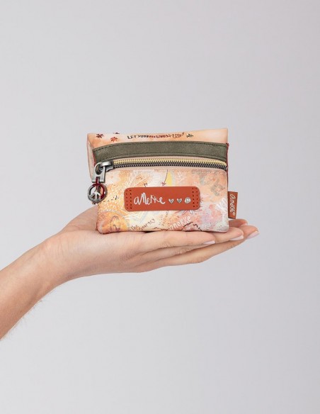 Monedero Con Solapa Anekke - Peace & Love Camel