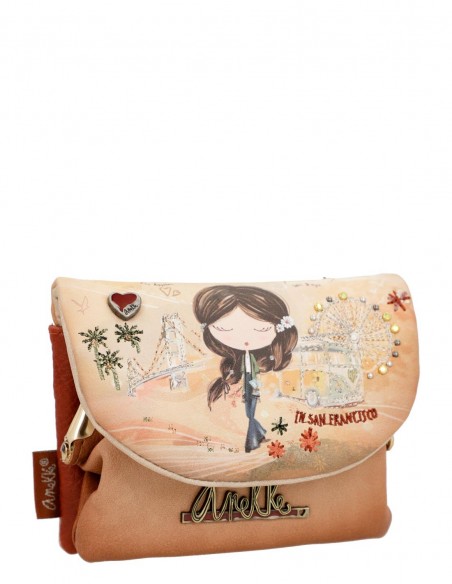 Moneder Amb Solapa Anekke - Peace & Love Camel