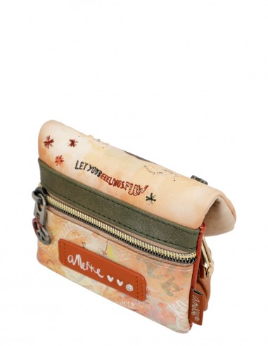 Monedero Con Solapa Anekke - Peace & Love Camel