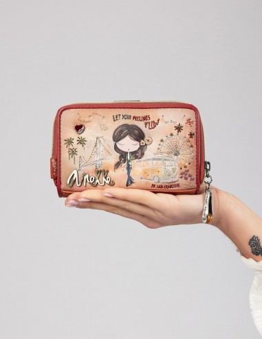 Cartera Rfid Anekke - Peace & Love Camel