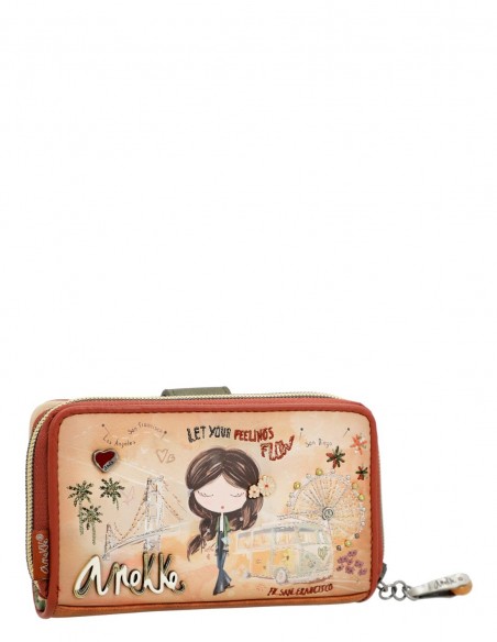 Cartera Rfid Anekke - Peace & Love Camel