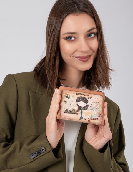 Cartera Tova Rfid Anekke - Peace & Love Camel