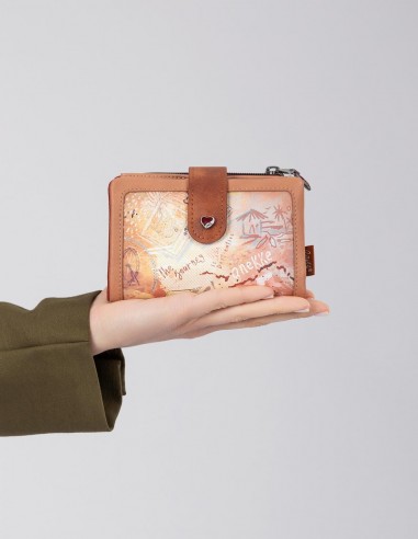 Cartera Tova Rfid Anekke - Peace & Love Camel