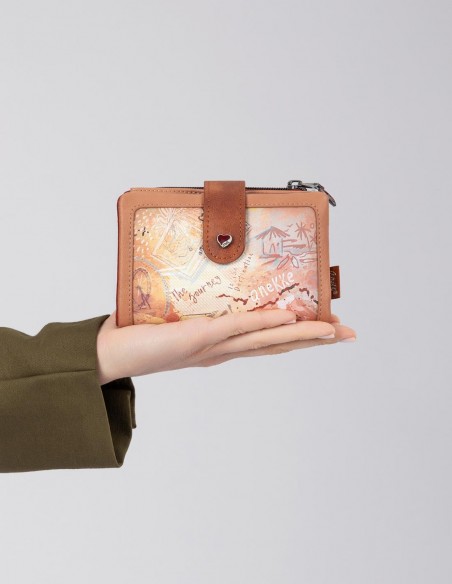 Cartera Tova Rfid Anekke - Peace & Love Camel