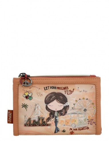 Cartera Tova Rfid Anekke - Peace & Love Camel