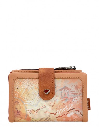 Carteira Suave Rfid Anekke - Peace & Love Camel