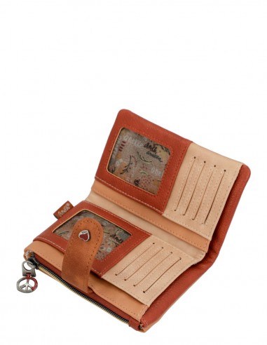 Carteira Suave Rfid Anekke - Peace & Love Camel