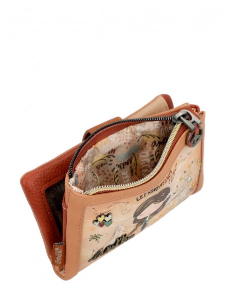 Cartera Tova Rfid Anekke - Peace & Love Camel