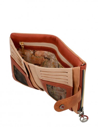 Cartera Tova Rfid Anekke - Peace & Love Camel