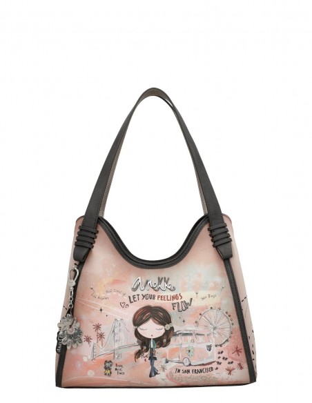 Bolso De Hombro Anekke - Peace & Love Rosa