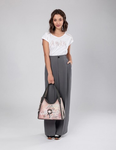 Bolso De Hombro Anekke - Peace & Love Rosa