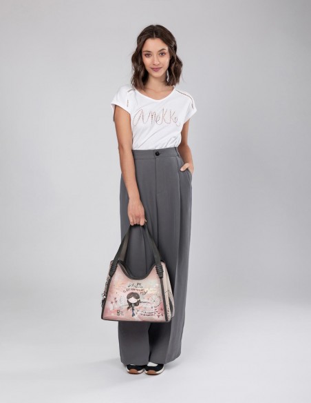 Bolso De Hombro Anekke - Peace & Love Rosa
