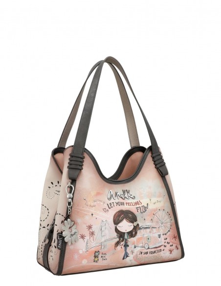 Bolso De Hombro Anekke - Peace & Love Rosa