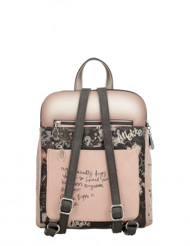 Mochila Doble Compartimento Anekke - Peace & Love Rosa