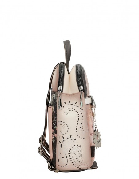 Motxilla Doble Compartiment Anekke - Peace & Love Rosa