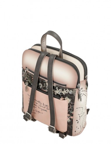 Mochila Doble Compartimento Anekke - Peace & Love Rosa