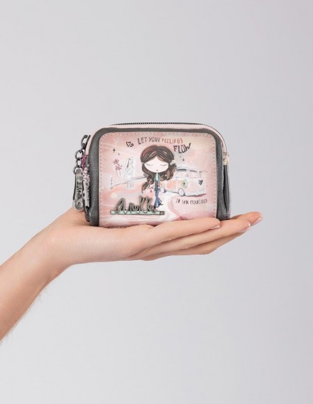 Carteira Anekke - Peace & Love Rosa