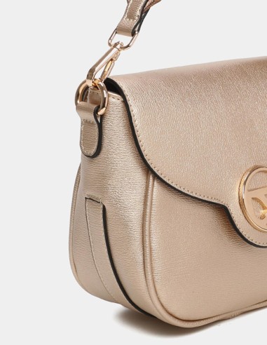 Bandolera dorada con solapa Binnari - Elsa