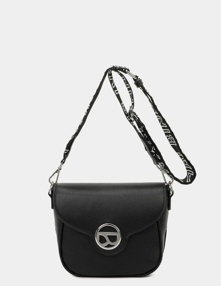 Bandolera Negra Amb Solapa Binnari - Elsa