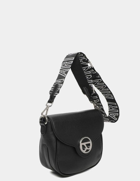 Tiracolo preta com aba Bolsa à tiracolo - Elsa.