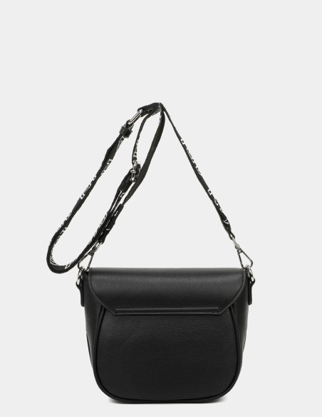 Bandolera negra con solapa Binnari - Elsa