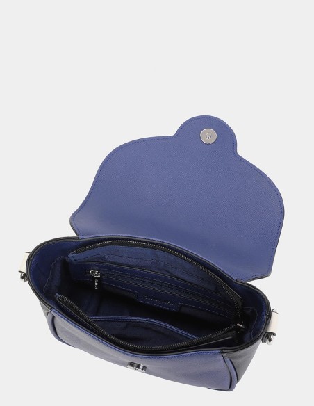 Bandolera azul con solapa Binnari - Elsa