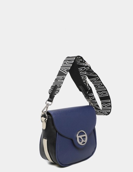 Bandolera azul con solapa Binnari - Elsa