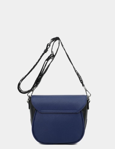 Bandolera azul con solapa Binnari - Elsa